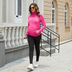 GINKANA Maternity Women's Long Sleeve Shirt Half Zipper Lapel Lightweight - Image 5