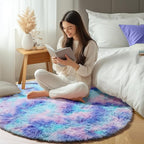ONASAR Rainbow Round Area Rugs 5ft, Soft Bedroom Circle Rug Mats - Image 7