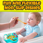 Animal Silicone Compartment Plates- 3 PK Lion, Elephant- Large Divided Sections - Image 3