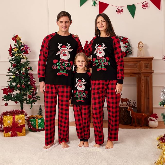 Weixinbuy Family Pajamas Set Christmas Pjs Matching Clothes Pajamas - Image 4