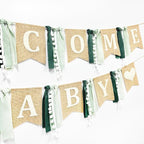 Welcome Baby Heart Burlap Pennant Banner Flag Felt Welcome Baby Sign and Heart - Image 3