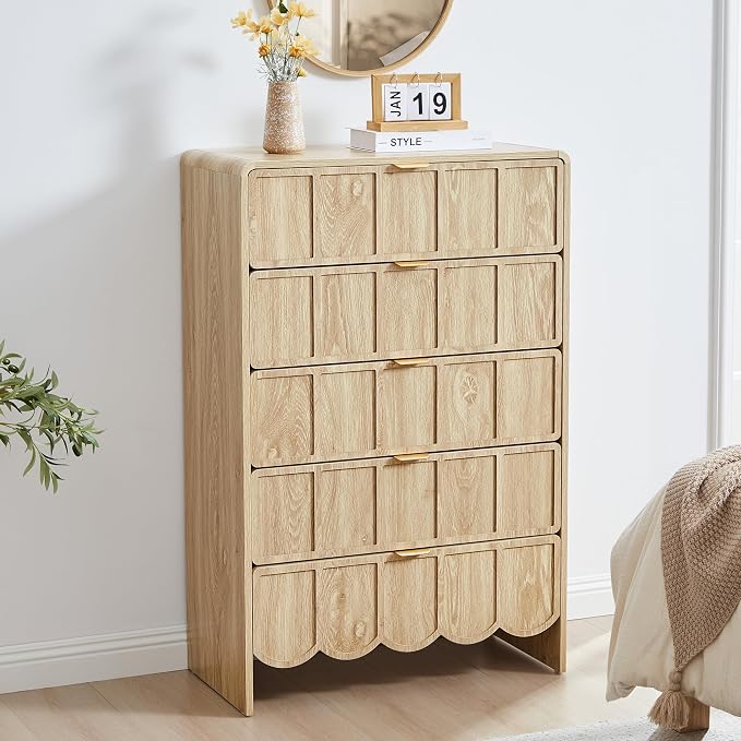 5 Drawer Dresser for Bedroom, Modern Closet Chest of Drawers by ORRD