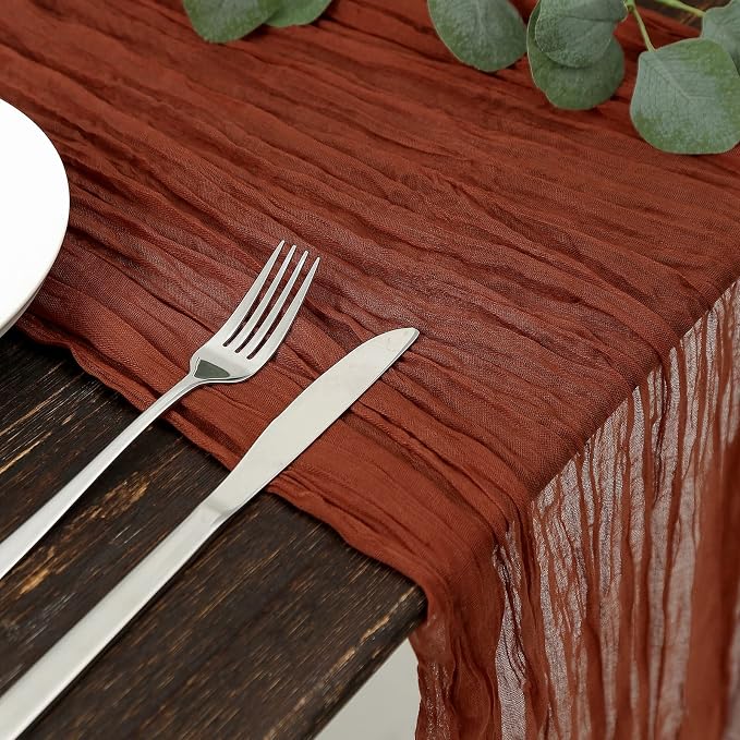 DOLOPL Thanksgiving Table Runner Fall Cheesecloth Table Runner 13.3ft - Image 2
