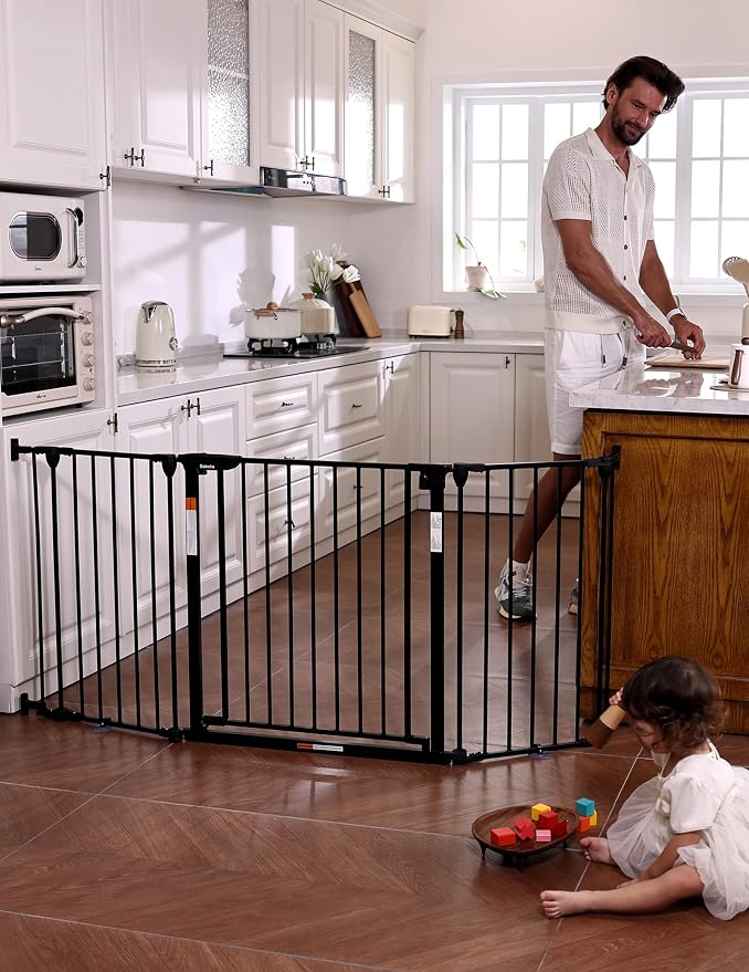 Babelio 71" Extra Wide Baby Gate, Hardware Mounted Pet Gate Indoor, Foldable 3 by BABELIO
