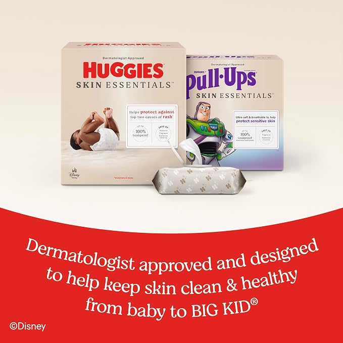 Huggies Skin Essentials Baby Wipes, Hypoallergenic, 99% Water, 15 Flip Top Packs - Image 8