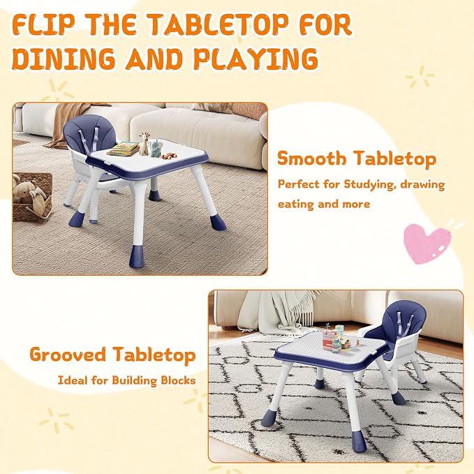 High Chairs for Babies and Toddlers, 5-in-1 Convertible Baby High Chair to - Image 4