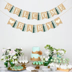 Welcome Baby Heart Burlap Pennant Banner Flag Felt Welcome Baby Sign and Heart - Image 7