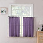 Tollpiz Short Linen Tier Curtains Rod Pocket Semi Sheer Half Kitchen Curtain by Tollpiz