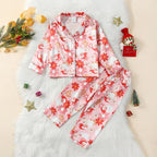 MAINESAKA Baby Boy Girl Pajamas Christmas Red Plaid Print Long Sleeve Lapel - Image 2