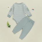 fhutpw Baby Boy Clothes 3 6 12 18 Months Ribbed Knitted Long Sleeve Romper and - Image 3