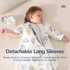 Baby Sleep Sack 18-24 Months, Cotton Detachable Long Sleeve Sleep Sack - Image 2