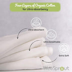 WeeSprout Unisex Organic Towel Cotton Burp Cloths, Four Ultra-Absorbent Layers - Image 6