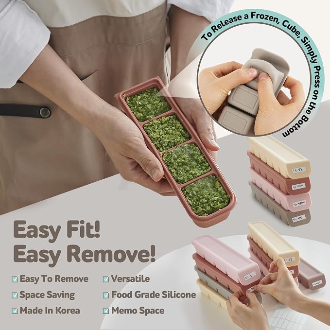 Silicone Freezer Trays with Lid, 1.7oz 4 Section - Image 5