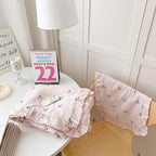 AOJIM Pink Cotton Muslin Kids Toddler Pillowcase Super Soft Baby Crib Bedding - Image 3