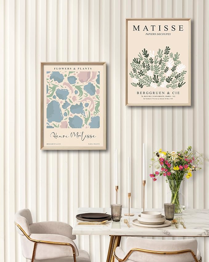 KensTro Framed Wall Art, Sage Matisse Wood Canvas Wall Art, 12x16in Henri - Image 7