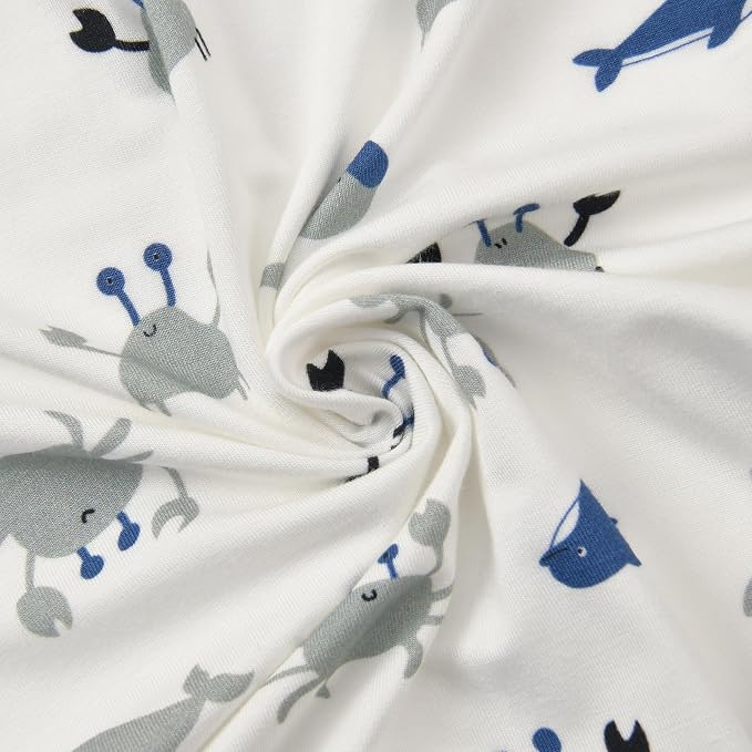 Baby Footed Pajamas with Mittens Rayon from Bamboo 2pcs Newborn Infant 2-way - Image 6