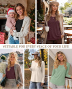 4 Pack Women's Cotton Nursing Tops, Breastfeeding Maternity - Image 5