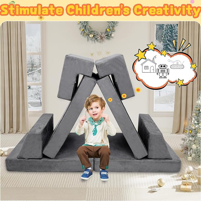 Kids Play Couch, Modular Couch for Toddler and Baby Playroom/Bedroom, - Image 5