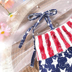 Toddler Baby Girls Ruffles Bikini One Piece Swimsuits Floral Off Shoulder - Image 3