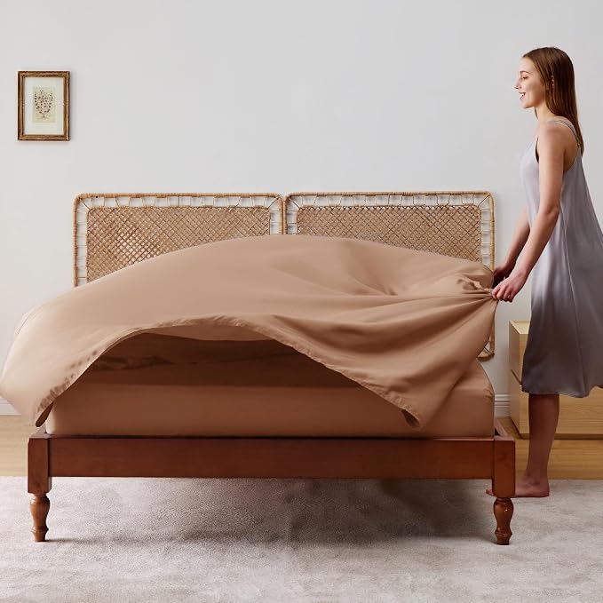 Bedsure Full Size Bed Sheets, Cooling Sheets, Rayon Derived from Bamboo - Image 6