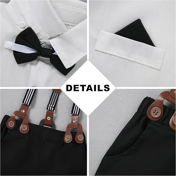 CARETOO Toddler Boy Clothes Suit Gentleman Wedding Outfits Kids Formal Dress - Image 4