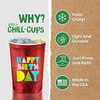 16 oz. Party Cups 'Happy Birthday' Balloon Design - Image 3