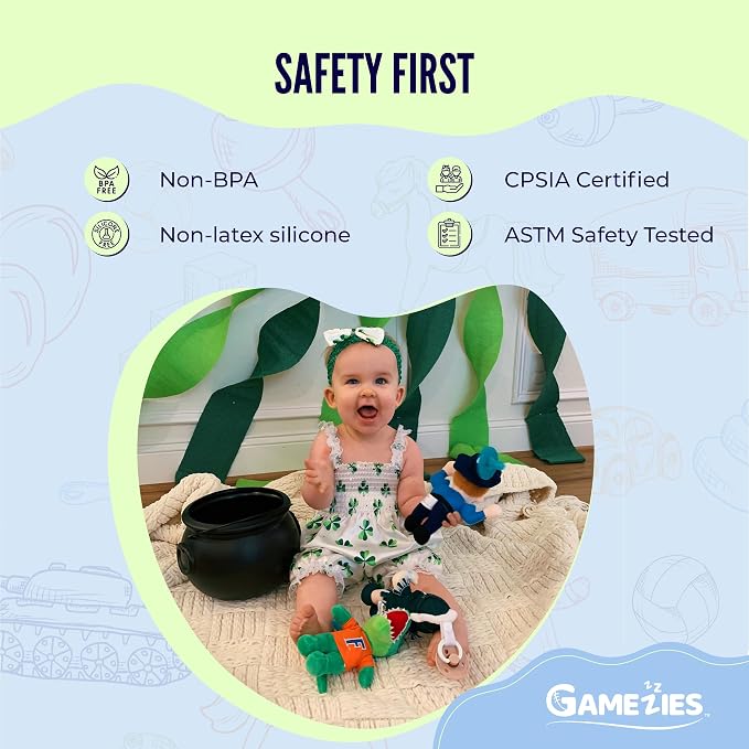 Gamezies Baby Boy and Girl College Mascot Stuffed Toy Plush Silicone Pacifier - Image 4