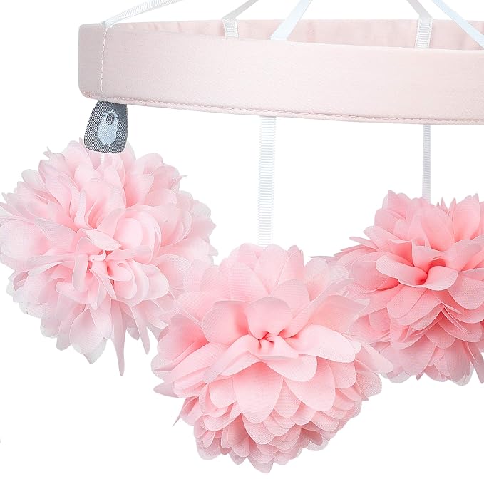 Lambs & Ivy Signature Botanical Baby Pink Floral Musical Baby Crib Mobile - Image 2