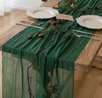 6pcs Emerald Green Cheesecloth Table Runner Gauze 120 Inch 10 FT Rustic Boho by KEKETOARRANGE