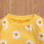 3Pcs Baby Girl Outfits Daisy Sweatshirt + Pants + Headband Infant Fall Winter - Image 2