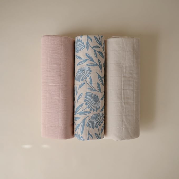 mushie Waterproof Changing Pad Liners | 100% Organic Cotton | Set of 3 - Image 2