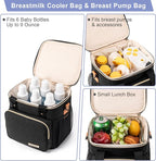 Breastmilk Cooler Bag with Ice Pack Fits 6 Baby Bottles up to 9 Ounce, Breast - Image 4