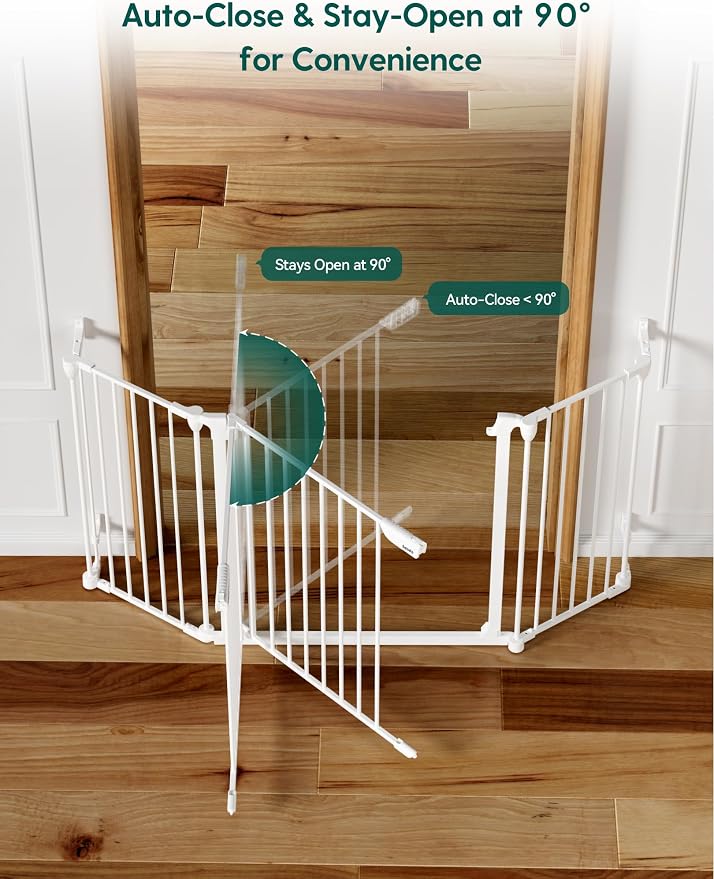 Babelio 71" Extra Wide Baby Gate, Hardware Mounted Pet Gate Indoor, Foldable 3 - Image 4