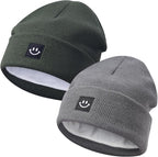 MaxNova 2 Pack Baby Beanie Fleece Lined Knit Toddler Hat by MaxNova