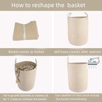 Cotton Rope Laundry Basket Hamper - Image 7