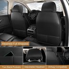 Pariitadin Leather Car Seat Covers Front Pair, Waterproof Faux Leather Seat - Image 3