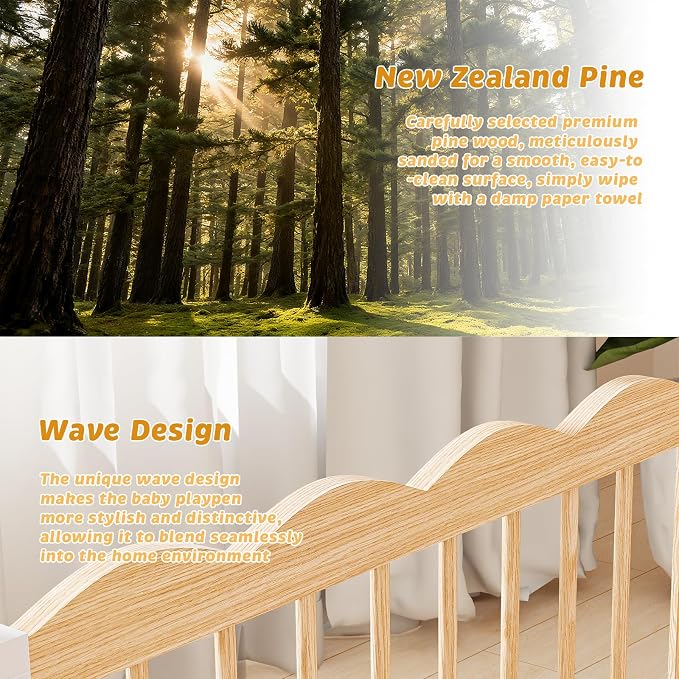 Baby Playpen Natural Wood Playpen - Image 4