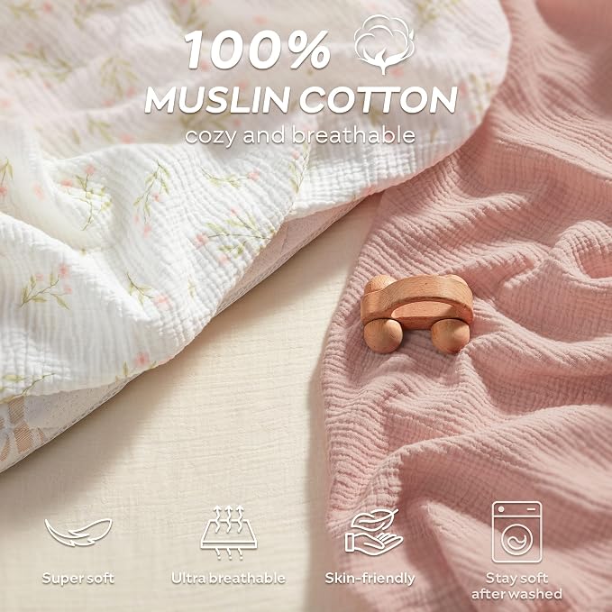 JELLYMONI 2 Pack Muslin Toddler Pillowcase - Image 2