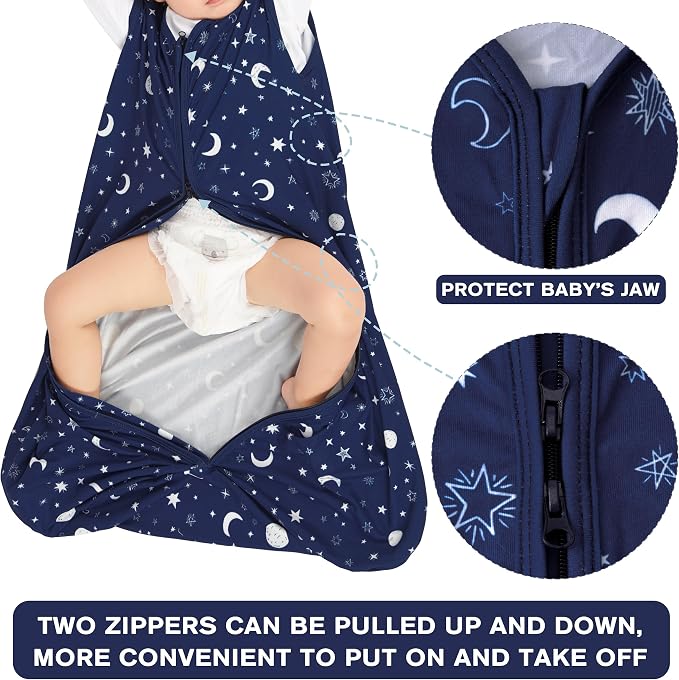 3 Pack Baby Sleep Sack 6-12 Months 100% Rayon Cotton Baby Sleeping Bag 2-Way - Image 4