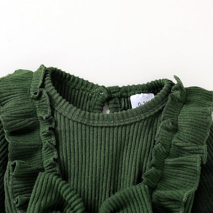 Happy Town Baby Girl Romper Infant Fall Winter Clothes Ruffle Sweater Long - Image 4