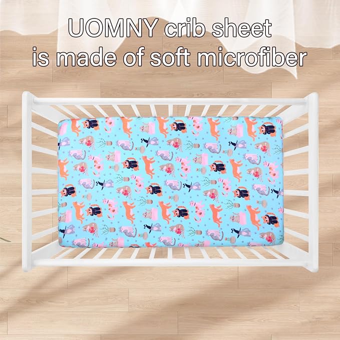 UOMNY Crib Sheet, Cat Crib Sheets Baby Sheet - Image 6