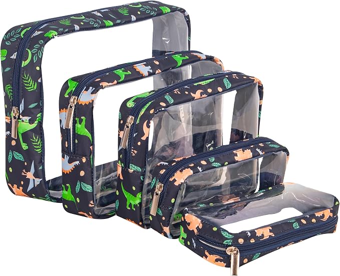 TSA Approved 5-Piece Diaper Bag Organizer Pouch Set Clear Waterproof TPU Kids by Remobia+Hicol