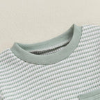 Toddler Baby Boy Fall Clothes Waffle Outfit Long Sleeve Color Blocking - Image 2