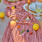 DOLOPL 8PCS Dusty Rose Cheesecloth Table Runner Bulk 13.3ft Boho Gauze Cheese - Image 3
