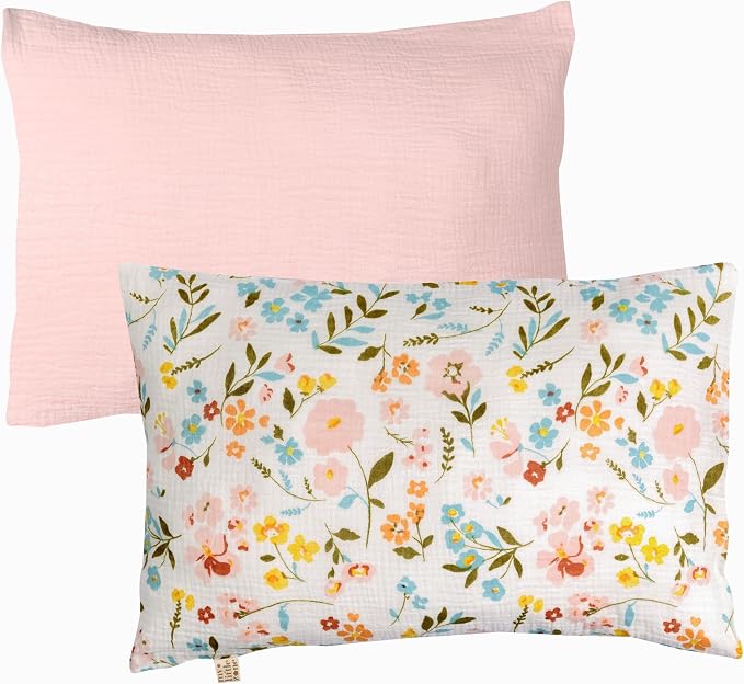 100% Cotton Toddler Pillowcases, 2 Pack Muslin Baby Pillow Cases, 13x20 Toddler by MYLITTLEZONE