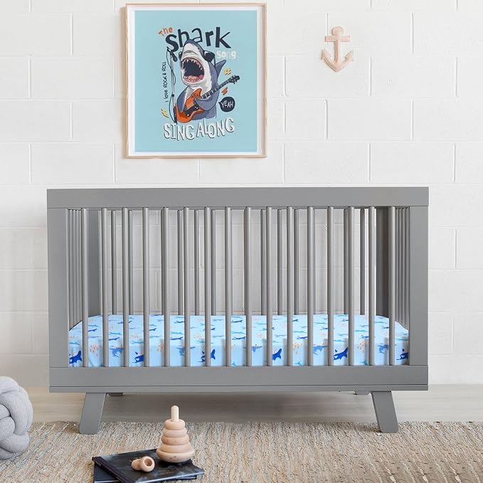 UOMNY Crib Sheet for Baby Boys Shark Fitted Crib Sheets for Standard Crib and - Image 7