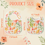 Zainpe 6Pcs Snap Muslin Cotton Baby Bibs Flowers Pattern Infants Feeding Bib - Image 2