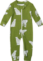Owlivia Organic Cotton Baby Boy Girl Zip up Sleep 'N Play Pjs, Long Sleeve - Image 2