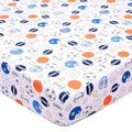 Crib Sheet - 1 Pack Sports Theme Nursery Bedding Sheet - Footballs Printed by UOMNY