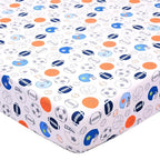 Crib Sheet - 1 Pack Sports Theme Nursery Bedding Sheet - Footballs Printed by UOMNY